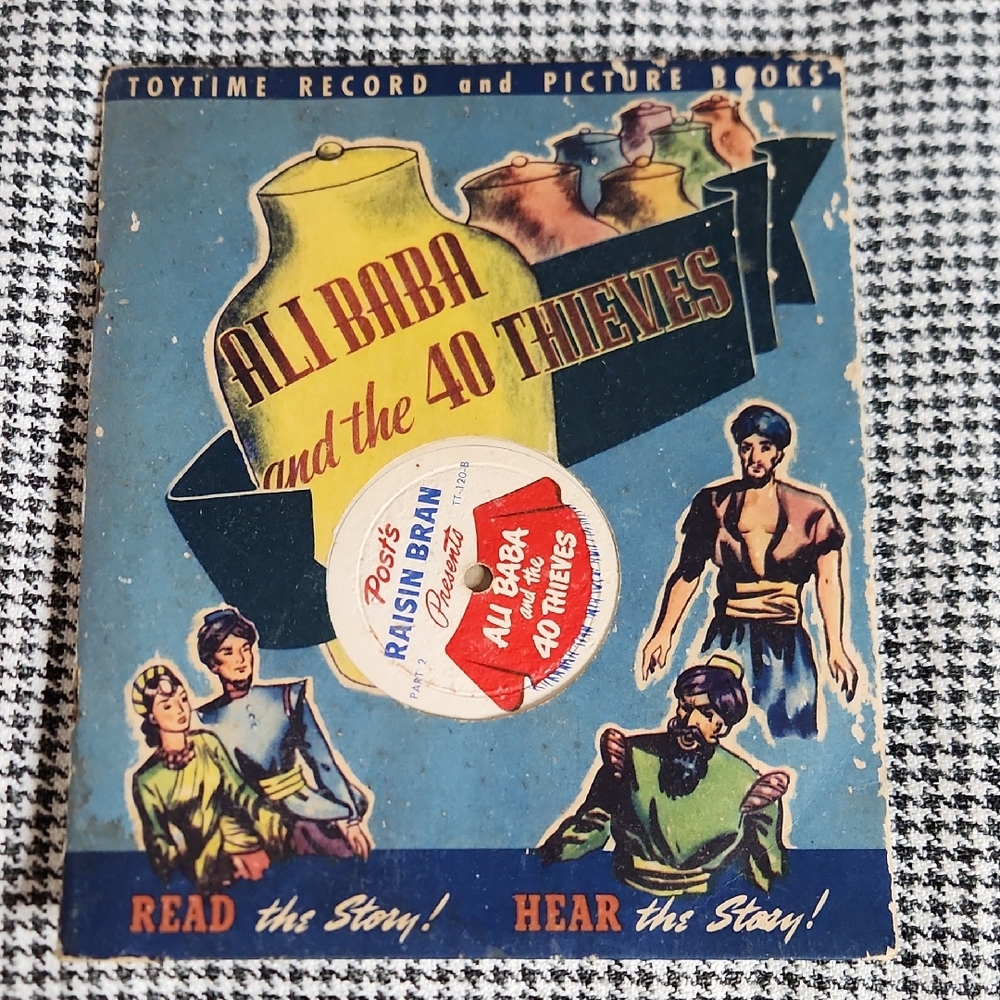 Vintage 40's Ali Baba and the 40 Thieves Record and Picture Book
